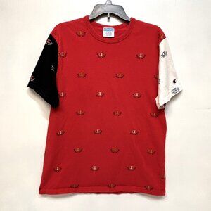 Champion Heritage Athletic Vtg Apparel Men’s Size L T-shirt Logo All Over Print